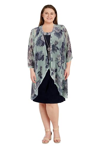 R&M Richards Womens Plus 2 PC Shimmer Two Piece Dress4