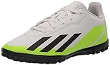 adidas X Crazyfast.4 Turf Sneaker, White/Core Black/Lucid Lemon, 1 US Unisex Little Kid