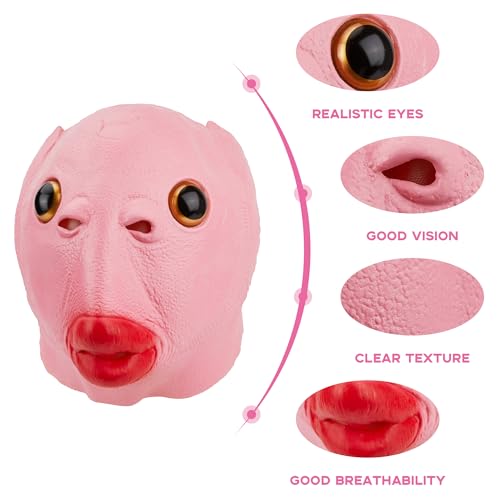 Masque de poisson rose réaliste pour amuser vos amis au carnaval - 7