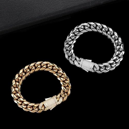 Solid 18K gold bracelet for men and women, 12mm mesh moissanite bracelet, birthday, Valentine's Day, Christmas gift, Cuban bracelet4