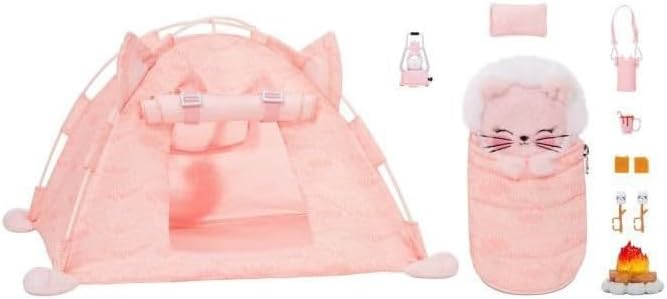 MGA Entertainment Na Na Na Surprise Kitty-Cat Campground Tent Playset with 10+ Accessories, Toy for Kids Ages 5 6 7 8+ Years, Multicolor, (579458)