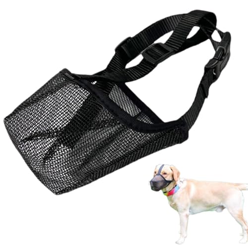 Muzle Hundeschleife – weiche Maschen | Mundschutz für Hunde | für Haustiere mit einstellbarer Atmung für Hunde großer Rassen, Lecken und Kauen