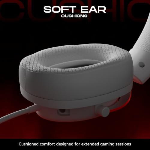 Image of daWg HeadBug G30 Wired Gaming Headset, 50mm Neodymium Drivers, Virtual 7.1 Surround Sound, Hi-Res Audio, Flexible Gaming Mic, Audio Controls, RGB LED, Soft Ear Cushions, Windows Software (White)