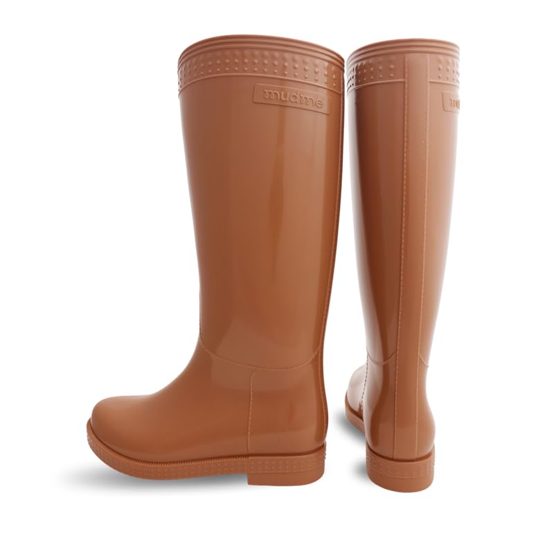Women's Wellington Boots - High 40 cm Waterproof Rain Boots - Long Shaft Wellington Boots for Women - Comfortable Garden Boots - Sand Beige, Bubble Gum, Sage Green, Caramel Cookie, Midnight Sky