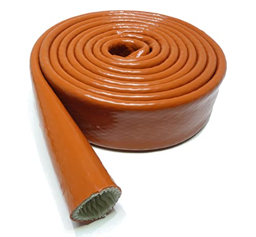 Hitzeschutzschlauch Silikon-Titan rot Meterware ID 25mm METERWARE *** VIELE GRÖSSEN *** Kabelschlauch Isolierschlauch Brandschutz-Schlauch Silikonschlauch Schutzschlauch Ölleitung