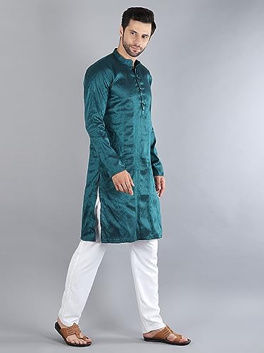 Image of Uri and MacKenzie Embroidery Silk Men's Kurta Pyjama Set