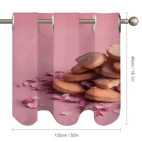 Cortinas cortas opacas de arte moderno para ventanas de cocina y baño, 52x18.1" 3