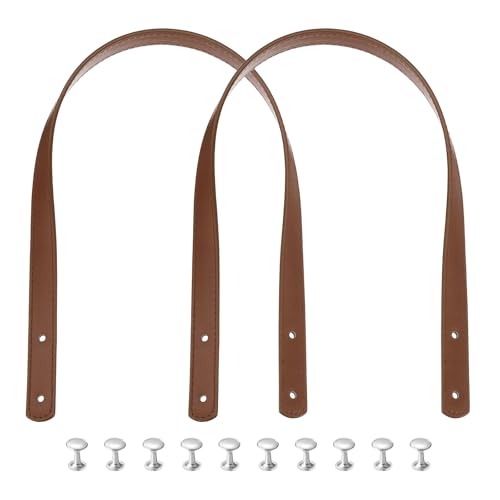 MECCANIXITY 2pcs 14 Inch (35cm) PU Leather Purse Handle Brown