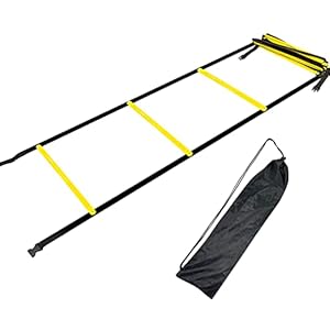 Agility Ladder Speed Training Equipment 16FT 12 Rung Footwork Sports Agility Speed Ladder for Football Basketball Baseball with Carry Bag