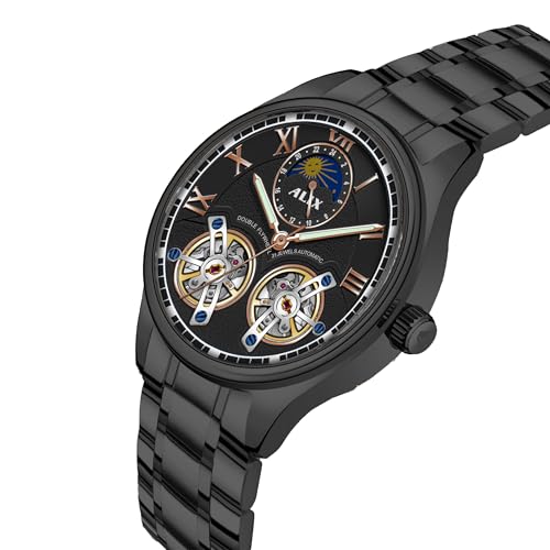 Image of ALIX AL2917 Modern Textured Dial Chronograph Analog Watch Black Strap