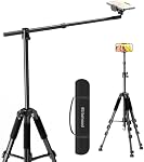 elitehood Phone Tripod for Overhead Video Recording – Updated Horizontal 59-inch Adjustable Tripod for iPhone with 25in Long Extendable Arm, 360° Rotation iPhone Tripod Stand for Overhead Recording