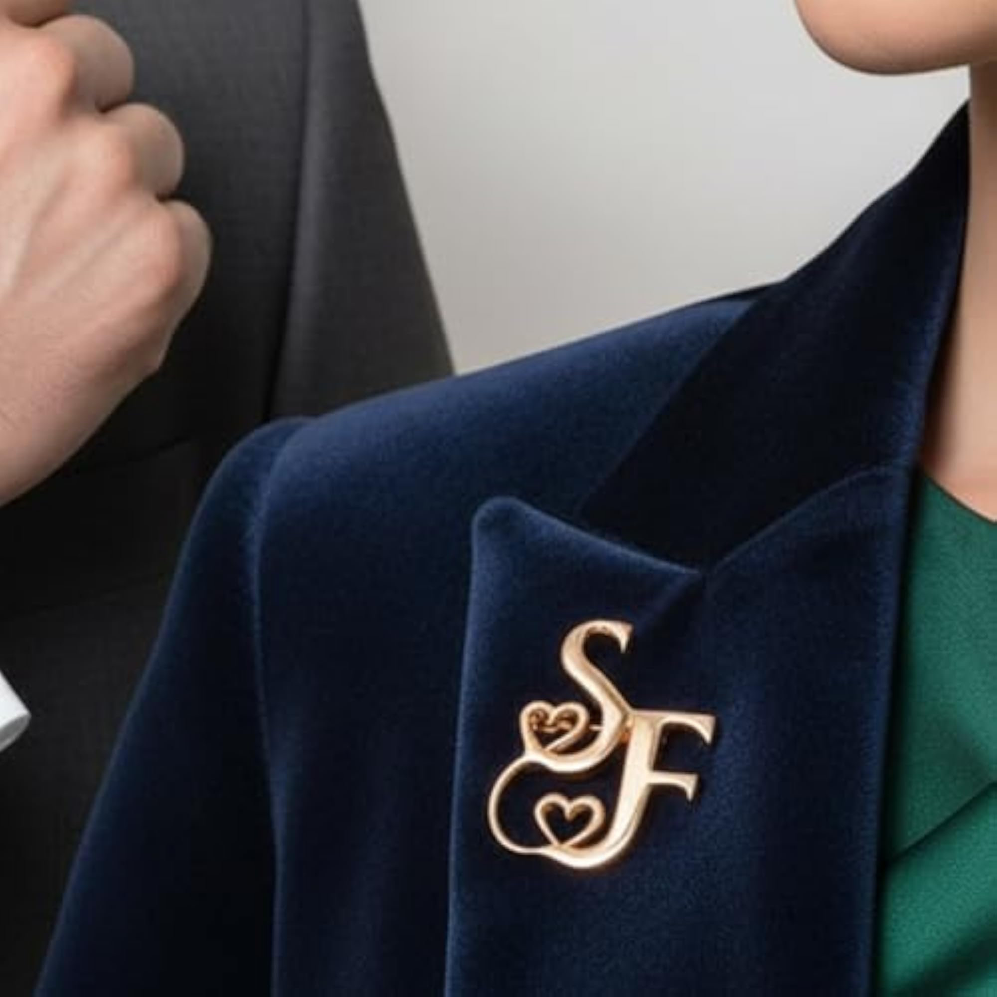 Heart with Initials Personalised Brooch