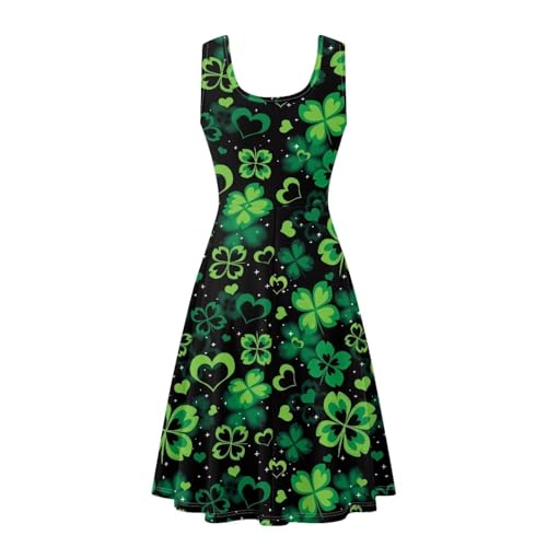 Image of Women's Casual Loose Sundress Midi Sleeveless Crewneck Dress Summer Beach Tank Dress with Pockets