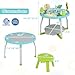 GLACER 5 in 1 Baby Activity Center, Play Center Jumpers and Bouncers with 3 Adjustable Heights, 360°Rotating Seat, Music, Lights, Sounds, Removable 6 Toys, Exersaucer for Babies 6-36 Months (Blue)