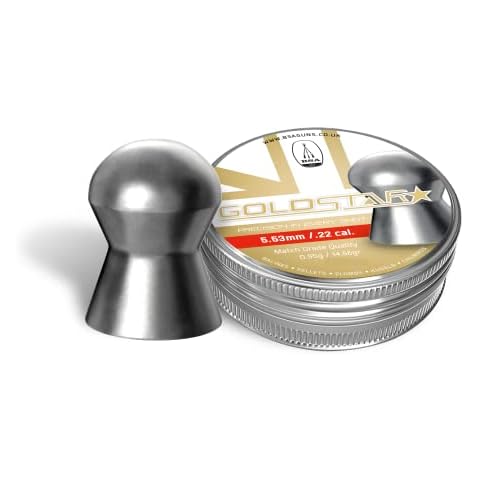 BSA Guns Goldstar MATCH GRADE can of 250 .22 / 5.53mm pellets for Air gun pistol Rifle Target and Hunting., Metal Cover