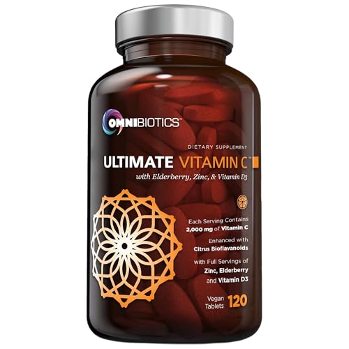 OmniBiotics Ultimate Vitamin C Supplement 2000mg &ndash; with Zinc, Elderberry Extract, and D3 &ndash; High...