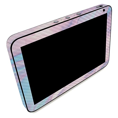 Image of MightySkins Carbon Fiber Skin Compatible with Amazon Echo Show 8 (Gen 2) - Pastel Wave | Protective, Durable Textured Carbon Fiber Finish | Easy to Apply | Made in The USA