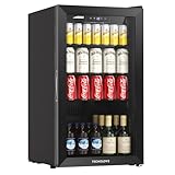 Tecnolove ドリンク冷蔵庫 86L 3～18℃ ファン式 幅45㎝ 自動霜取り タッチ式操作パネル搭載 左右開き 庫内灯付き コンパクト 省エネ おしゃれ 一人暮らし サブ冷蔵庫 ガラスドア 保冷庫 静音 家庭用 寝室 ゲーミング バー 寮 ホテル カラオケ レストラン カフェ 右開き 黒枠