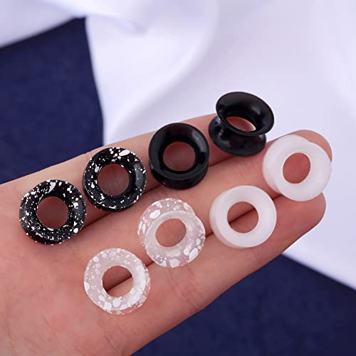 OUFER 8PCS Silicone Ear Gauges Flexible Ear Tunnels Plugs Stretchers Expander Double Flared Flesh Ear Piercing Jewelry for Women Men4
