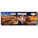 Las Vegas Panoramic Fridge Magnet, 4.5' x 1.5', Aerial View of Las Vegas BLVD at Night, Travel Souvenir