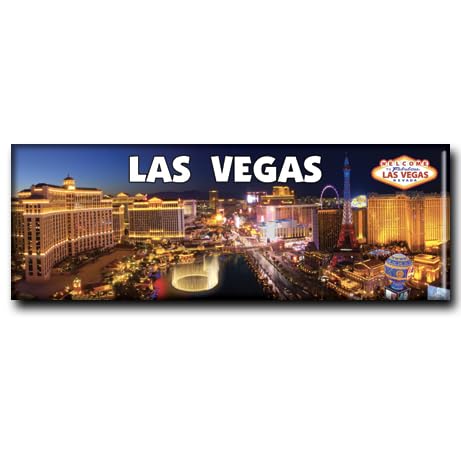 Imán decorativo panorámico Las Vegas 4.5x1.5 pulg