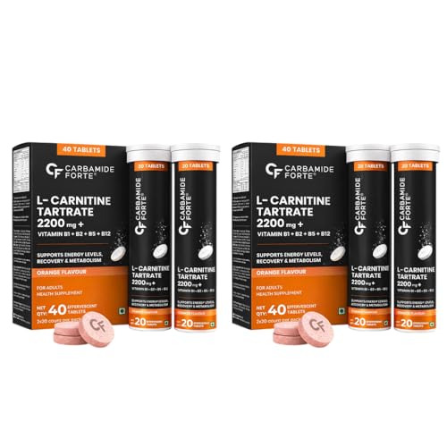 Image of L- Carnitine Tartrate Effervescent tablet (Orange)- Pack of 40x2