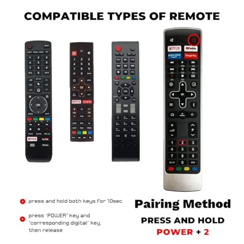 Image of Compatible VU LED Smart TV Remote | Replacement for Iconium Pixelight 4K Smart Android UHD HD TVs | Netflix YouTube Prime Video Hotstar Shortcut Keys | Suitable for Multiple Models & Sizes