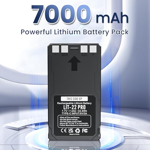 Image of 2 Pack LIT-22 7000mAh Rechargeable Battery for SPYPOINT Flex-M, Flex G36,Plus&S Trail Cameras, Includes Type-C Cable