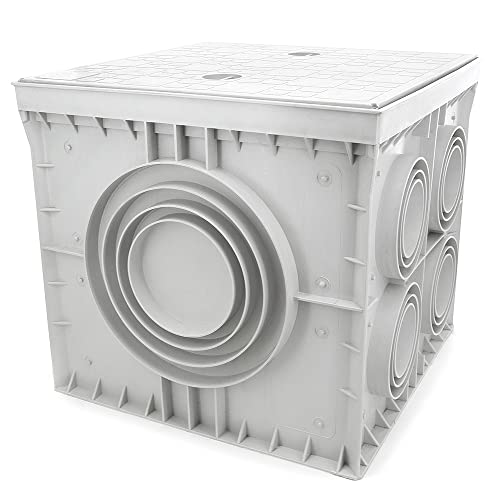 ELS Elektrotechnika Revisionsschacht Kontrollschacht Einlaufschacht Einlaufkasten Kanalschacht Hofablauf Abdeckung (550x550x550 mit Deckel) bis 10 Anschlüsse
