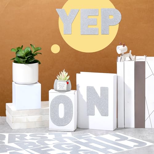 Image of Harloon 232 Pcs Large Glitter Letter Stickers, Silver, 4 Inch