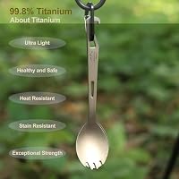 SANTTA Camping Göffel, Titan Löffel, Gabel und Flaschenöffner 3 in 1 Spork (3 in 1 Gabel)… – Ansicht 2