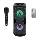 Altavoz de Suelo Portátil PBSL-141 | Sintonizador Radio FM, Batería Interna de 1200mah, Altavoz 10W, Bluetooth, Puerto USB, Mando a Distancia, Modo Karaoke (Micrófono Incl.) (Reacondicionado)