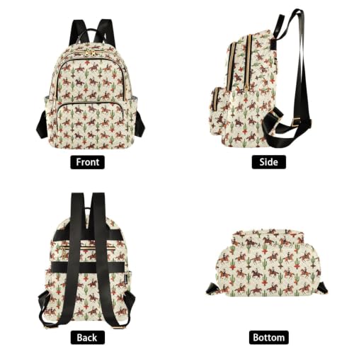 Mochila de mujer para deportes al aire libre con estampado cactus vaquero M 2