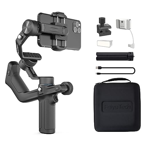 Feiyu SCORP Mini P Kit Gimbal Smartphone - Stabilisateur AI Tracking Pour IPhone 15 Pro Max Android - Charge PD 520g