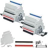 20Pcs Electromechanical Relay 6Amp Miniature Power Relay 110V-120V AC 1NO 1NC SPDT with LED Indicator, Socket Base, DIN Rail Slotted