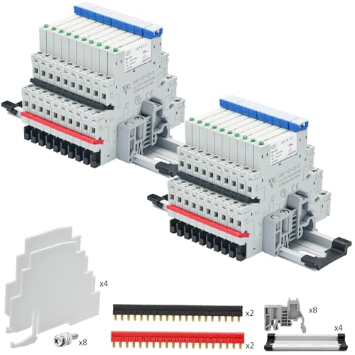 UL Listed 20Pcs Electromechanical Relay 6Amp Miniature Power Relay 110V-120V AC 1NO 1NC SPDT with LED Indicator, Socket Base, DIN Rail Slotted