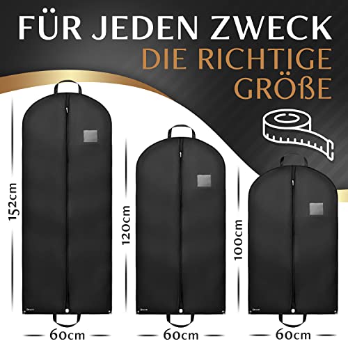 Bruce.® 5x Kleidersack Kurz 100x60cm – Atmungsaktive Kleiderhülle für Anzug, Jacke & Hemd – 120 GSM Materialstärke – Anzugtasche für Reisen & Aufbewahrung