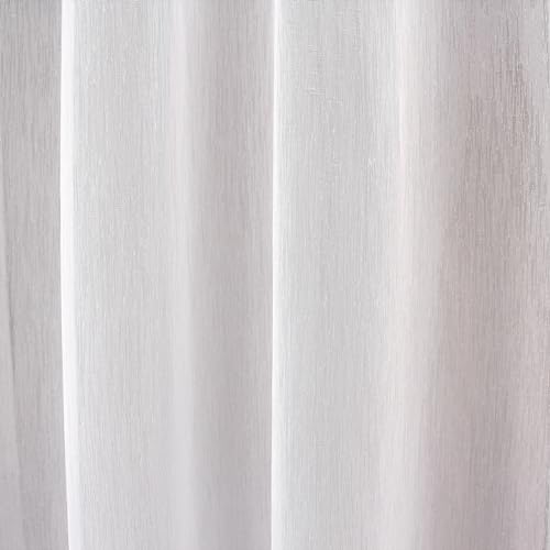 Enjoy Home Large White Net Curtain 240 x 240 cm with 12 Silver Eyelets Diameter 4 cm 100% Sandblasted Polyester Sandblasted Collection - Image 4