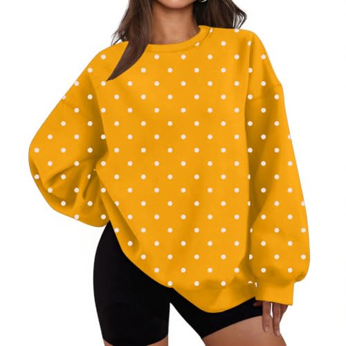 Polka Dot Sweatshirts for Women Fleece Oversized Comfortable Pullover - image 1