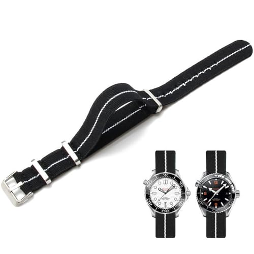 Niziruoup Watch Straps Elastic Nylon French Parachute NATO Nylon One Piece Military Replacement Strap for Men Women Brushed Stainless Steel Buckle Watch Strap 18 mm 20 mm 22 mm