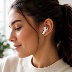 Wireless Earbuds with Bluetooth, Stereo Bass Sound, Built-in Microphone, Sweat Resistant, Compatible with iPhone and Android