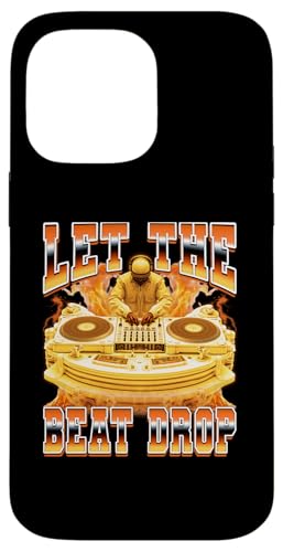 Disque de Jockey DJ Discjockey Plateau tournant années 90 Let The Beat Drop Coque pour iPhone 14 Pro Max