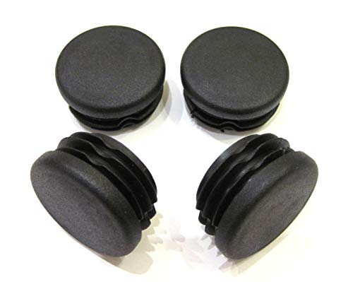 Image of 4pcs Pack: 1 1 /4 Inch Round Black Plastic End Cap (for Hole Size from 1 1 /16 to 1 3 /16, Including 1 1 /8 inches), Furniture Finishing Plug