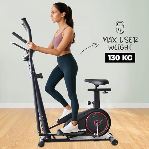 Image of Durafit91 Powerstride Elliptical Cross Trainer |7 Kg Flywheel | Max User Weight 130 Kg | 8 Levels Magnetic Adjustable Resistance| Adjustable Seat | LCD Display
