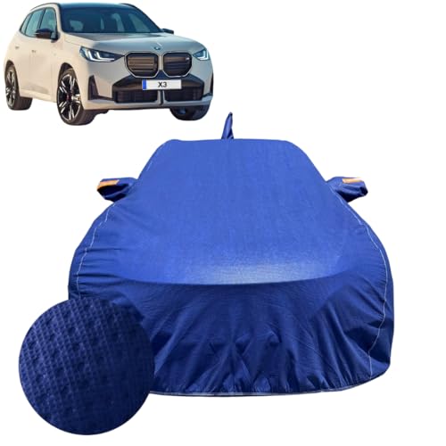 Image of Car Cover for BMW X3 (2025-2026) | 100% Waterproof Cover with Reflective Mirror Pockets | Dustproof, Scratchproof, Heatproof BMW X3 Car Cover |Soft Cotton Lining| Blue