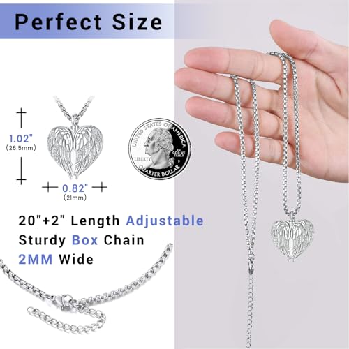 Collier ailes d'ange en argent 925, pendentif gardien de qualité supérieure - 4