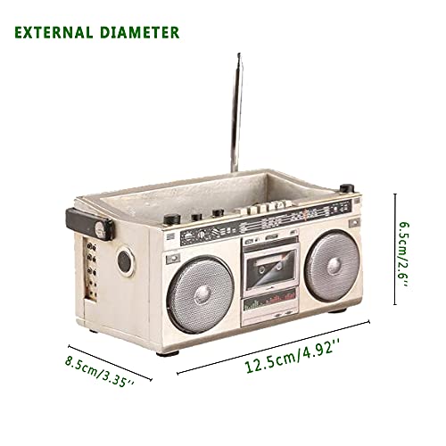 Image of Funny live 4.7 Inches Retro Recorder Shape Desktop Decoration Resin Crafts Ornaments Home Office Personality Multi-purpose Succulent Plant Pot | Pen Holder (Recorder)