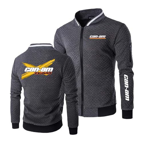 Seroni Herren-Sweatshirts Für Can-am Stehkragen Keine Kapuze Sportbekleidung Frühling Und Herbst Einfarbige Oberbekleidung Oberteile Grafische Jacken-Gray||XL