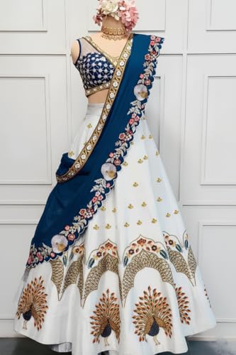 Image of Women's Sequins Thread Embroidered Georgette Semi Stitched Lehenga Choli With Dupatta (5124-Women-Lehenga-Choli-Latest)