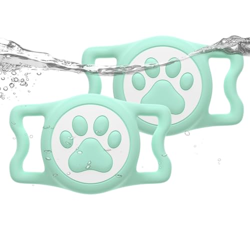 IP68 Waterproof Dog AirTag Holder for Dog Collar, Soft, Stretchy Silicone